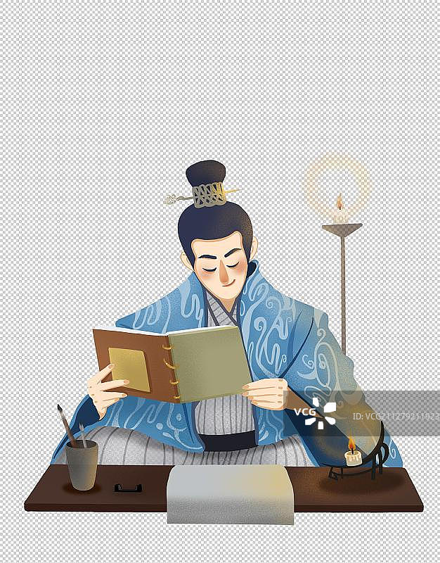 古代男子读书图片素材