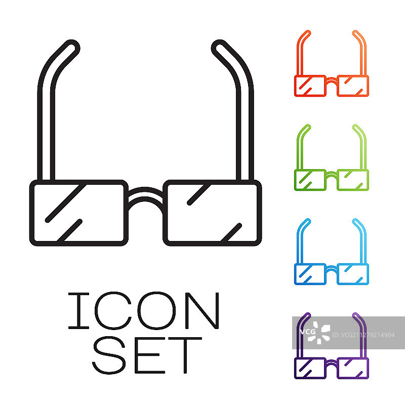 白色背景上的黑色眼镜图标图片素材