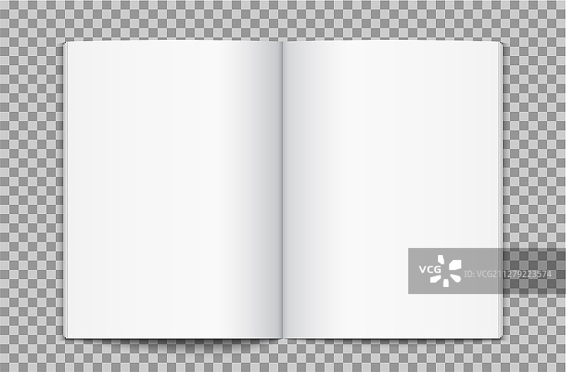 已打开的空白杂志模板书页图片素材