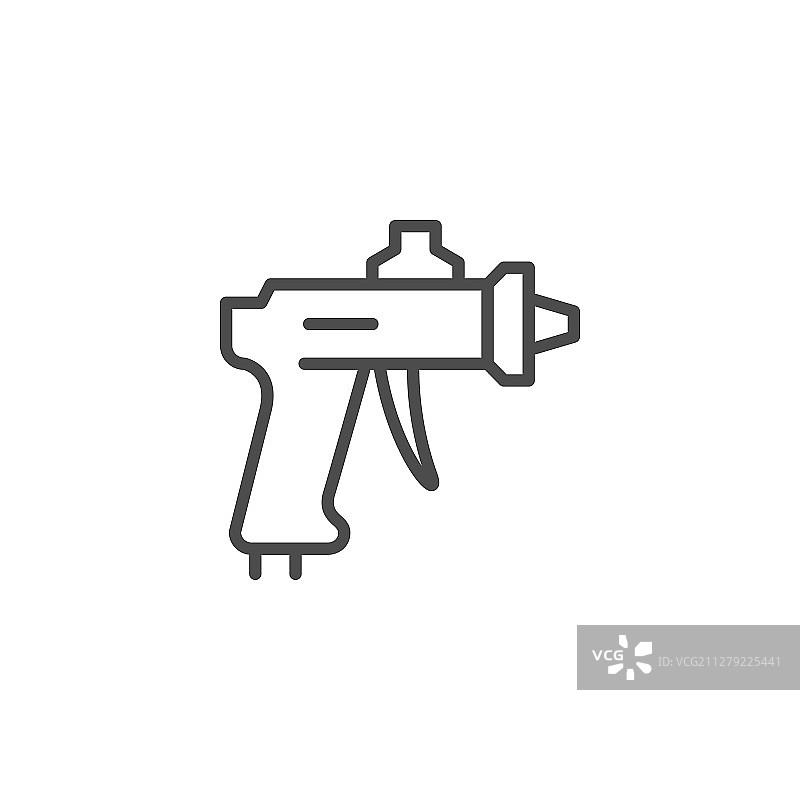 压缩器喷枪线条轮廓图标图片素材