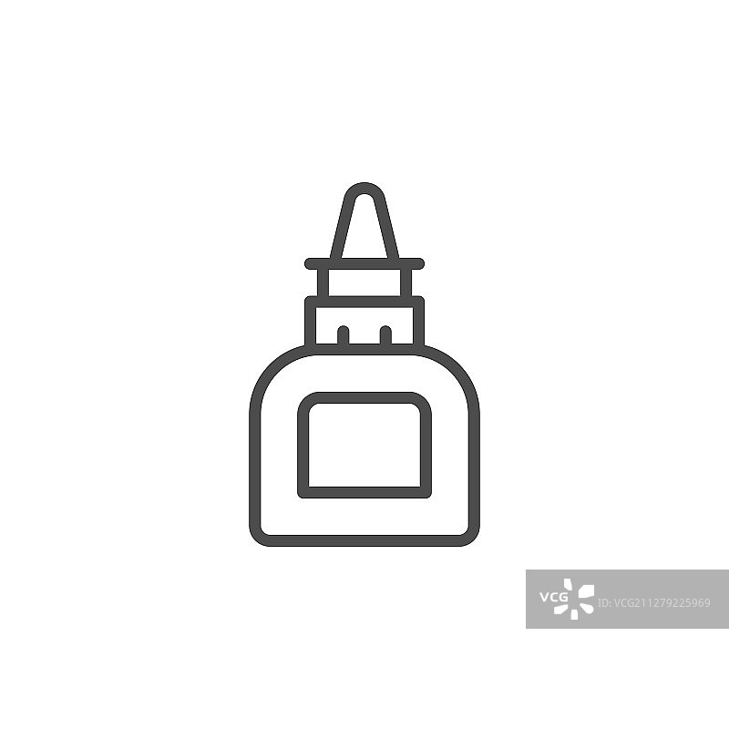 鼻腔喷雾剂线条轮廓图标图片素材