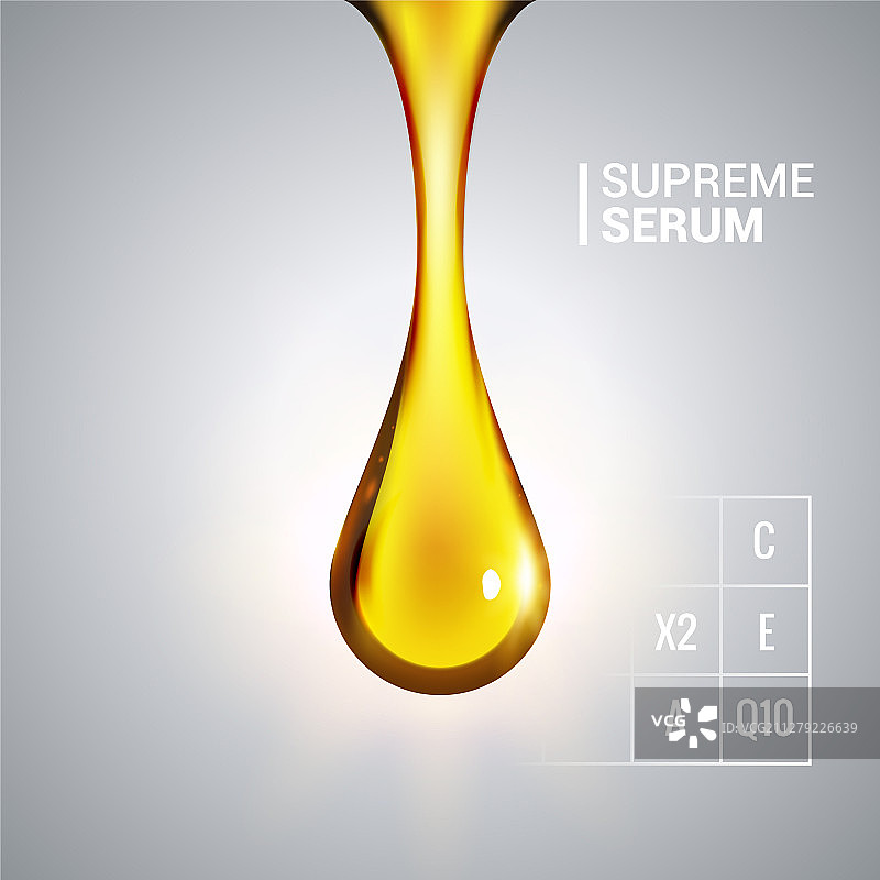 金色胶原蛋白精油滴精华图片素材