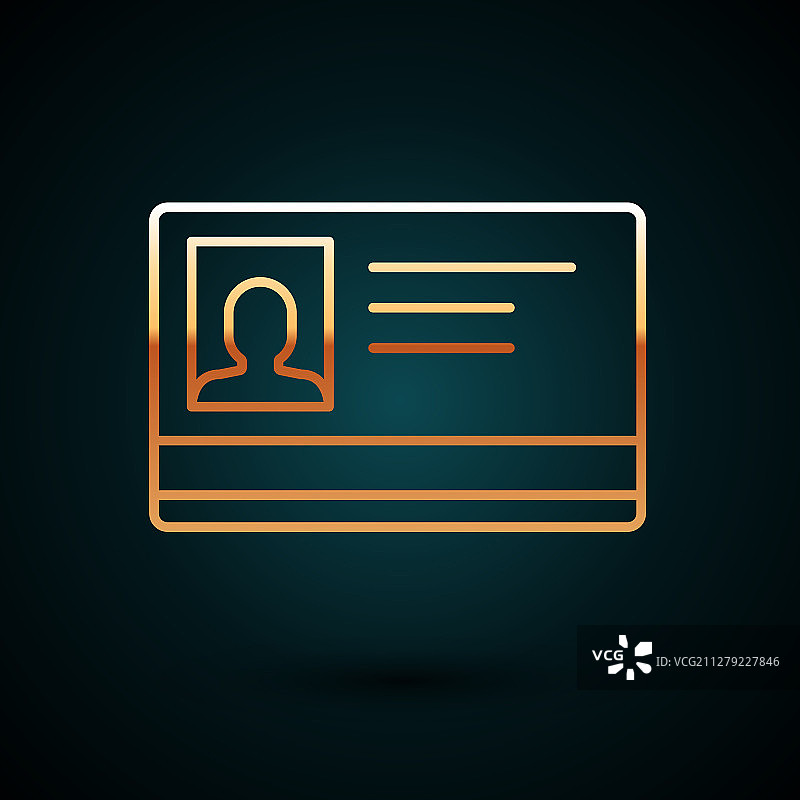 金色线条身份识别徽章图标图片素材