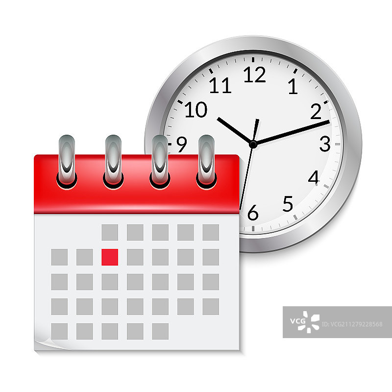 带有月份时间符号的扁平日程日历图标图片素材