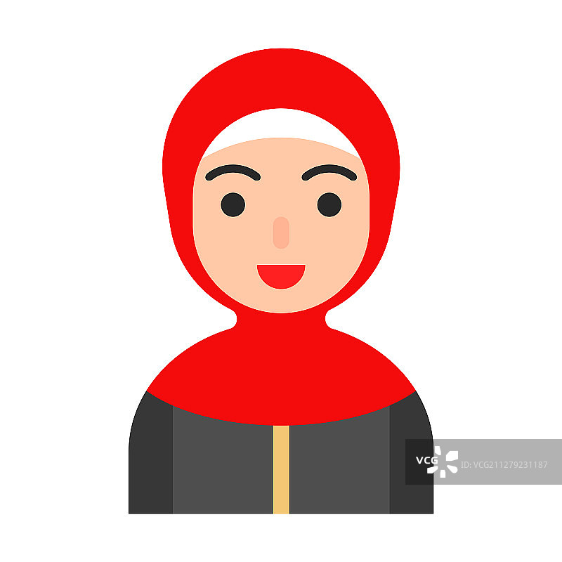 穆斯林人物头像扁平图标图片素材