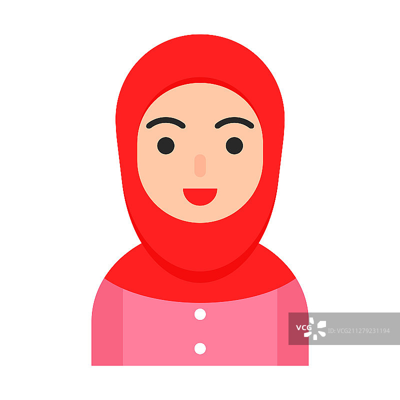 穆斯林人物头像扁平图标图片素材