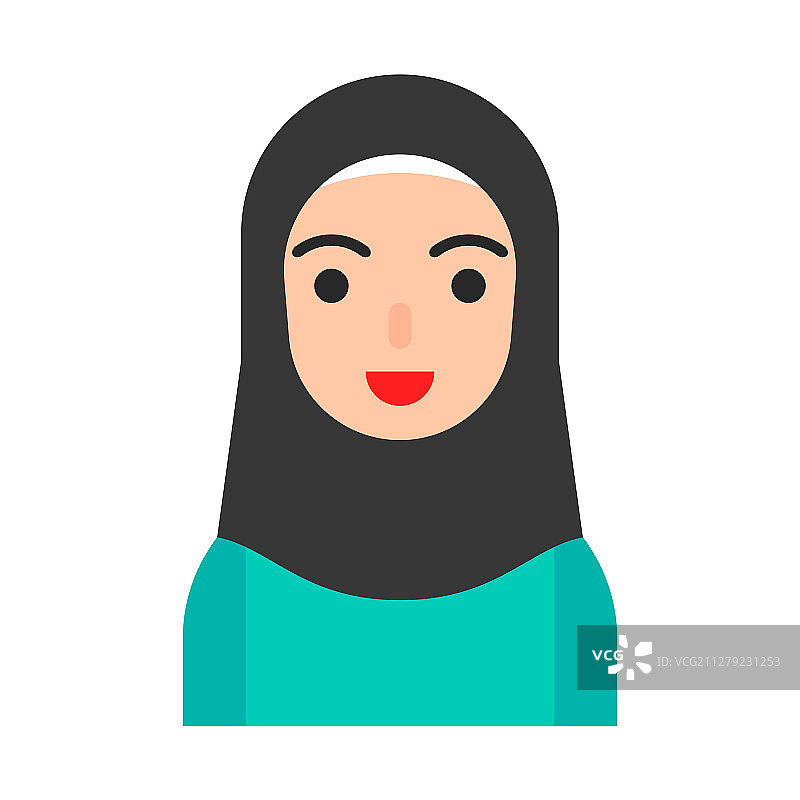 穆斯林人物头像扁平图标图片素材