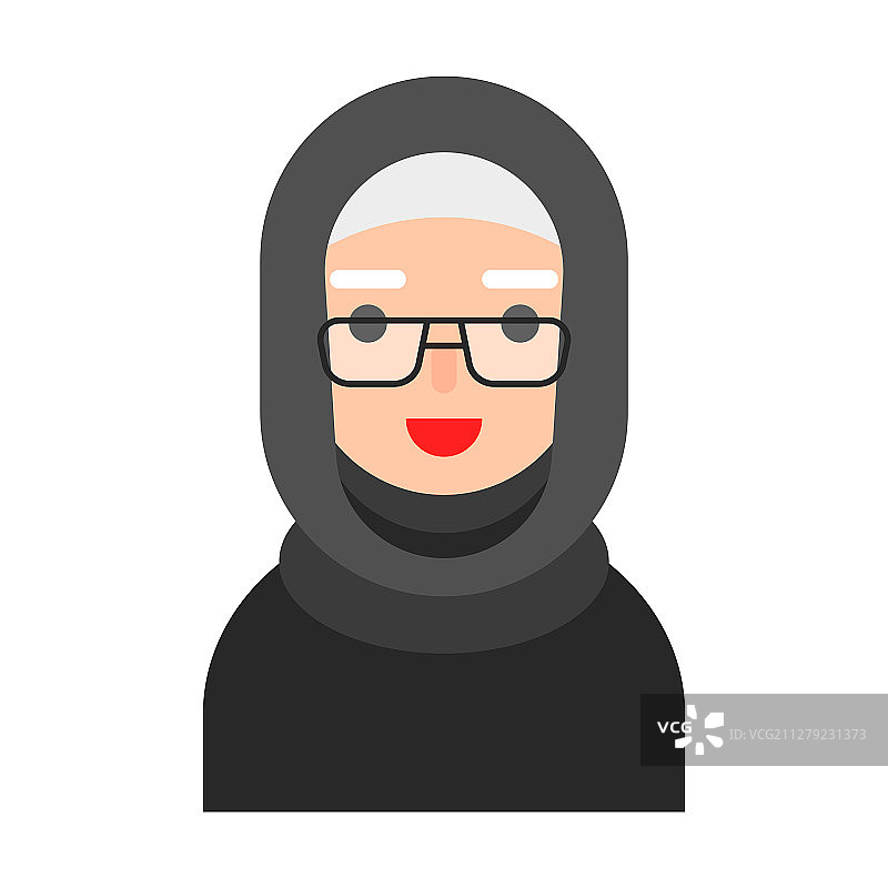 穆斯林人物头像扁平图标图片素材
