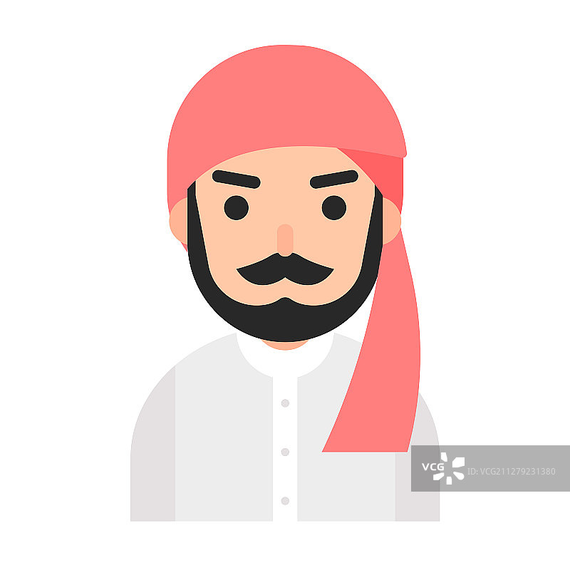 穆斯林人物头像扁平图标图片素材