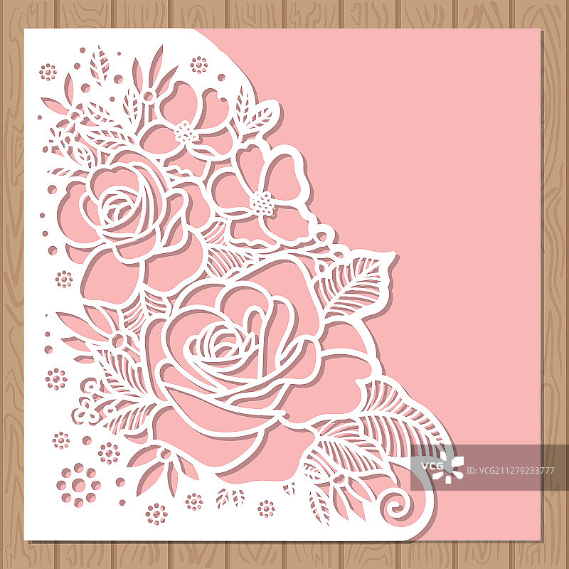 带激光切割的方形信封模板图片素材