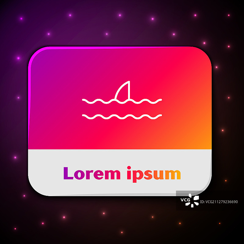 海浪中的鲨鱼鳍图标图片素材