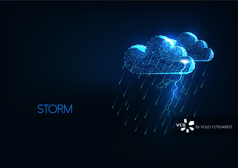 具有发光的未来主义强风暴概念图片素材