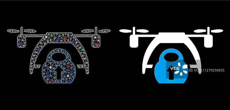 带光斑的2D无人机加载图标图片素材