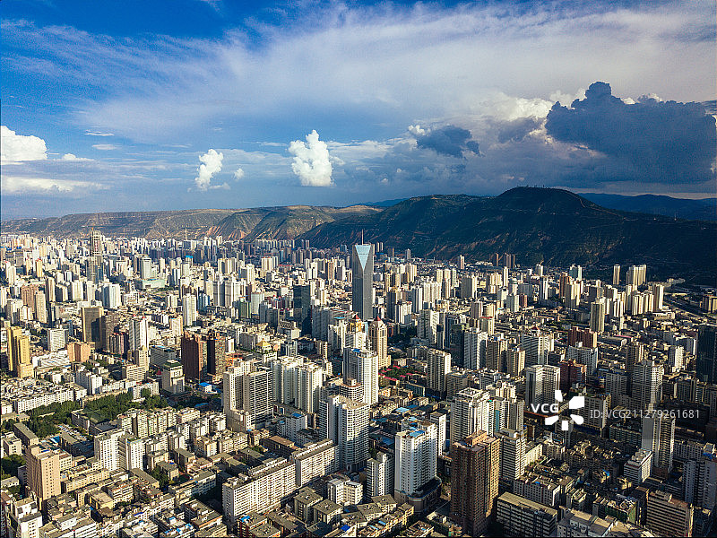 航拍兰州市城关区图片素材