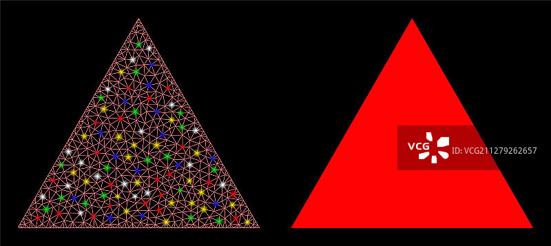 光泽网格三角形图标图片素材