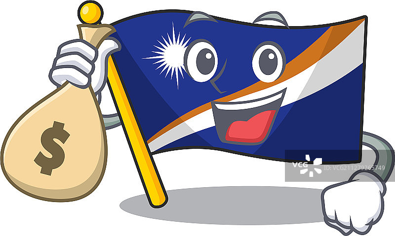 笑脸旗帜马绍尔群岛卷轴卡通图片素材