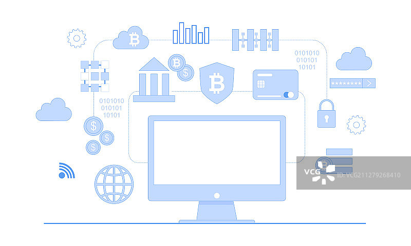 区块链信息图概念商业技术图片素材