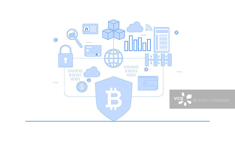 区块链信息图概念商业技术图片素材