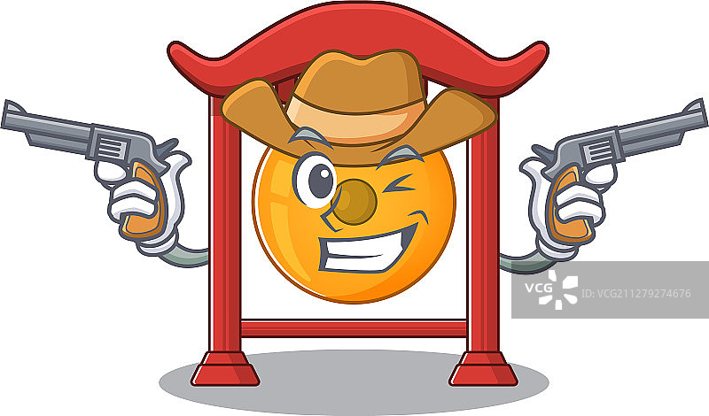 牛仔锣鼓吉祥物图片素材