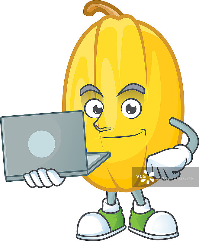 聪明的意大利面南瓜卡通人物工作图片素材