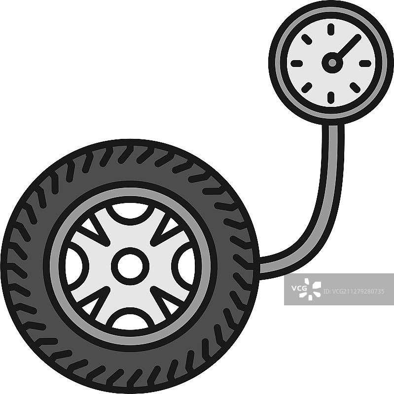 彩色轮胎压力表图标图片素材