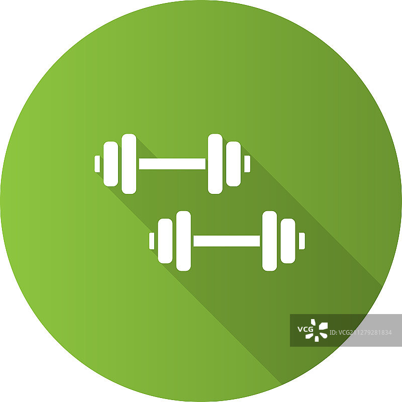 哑铃扁平设计长阴影图标图片素材
