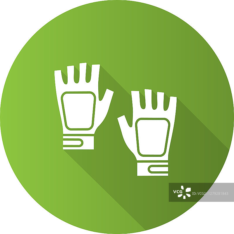 露指健身手套扁平设计长阴影图片素材