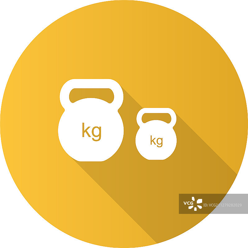 壶铃扁平设计长阴影glyph图标图片素材