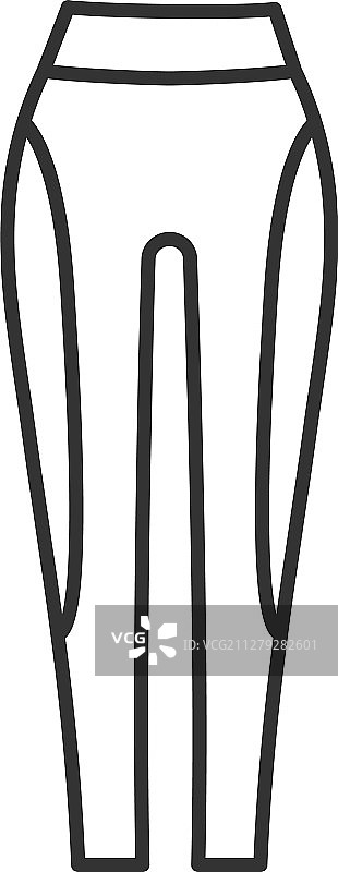 女士运动裤线性图标图片素材