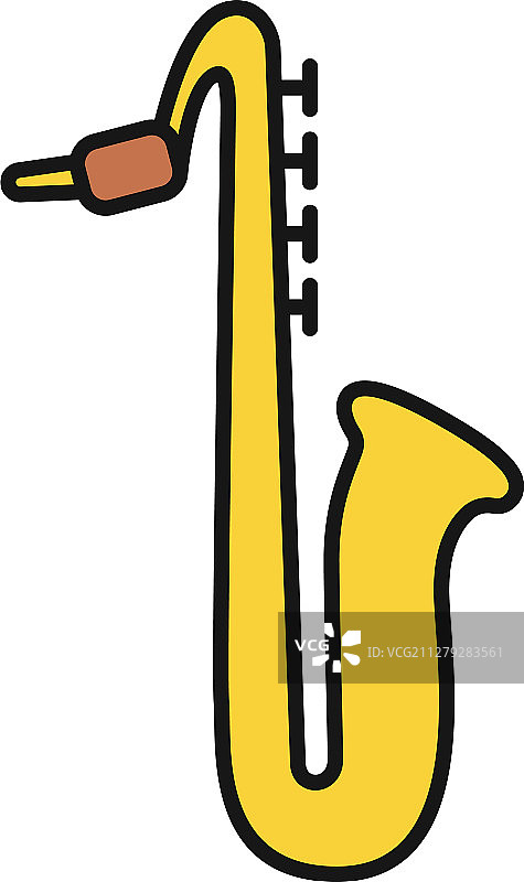 萨克斯管彩色图标图片素材