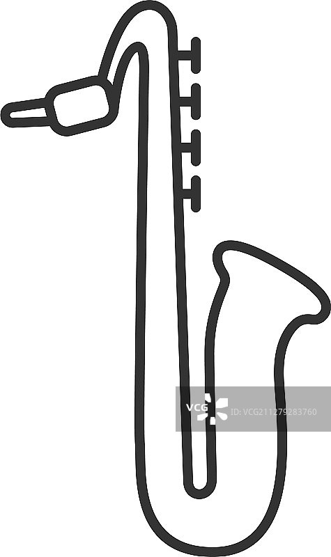 萨克斯管线性图标图片素材