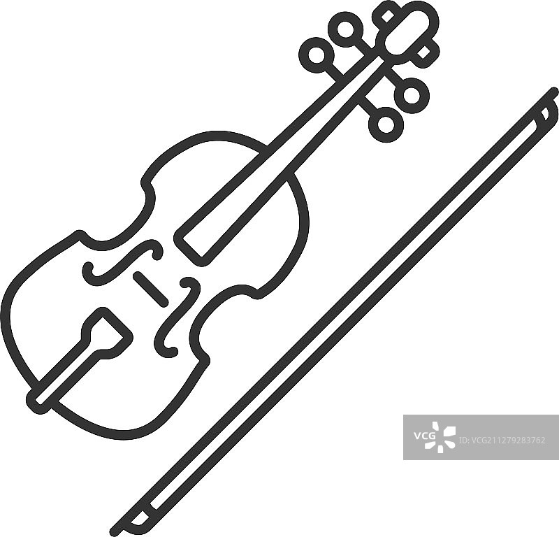 ⼩提琴线性图标图片素材