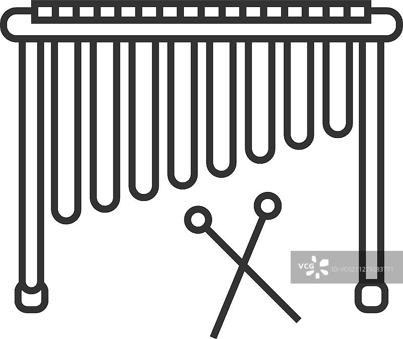 马林巴琴线性图标图片素材