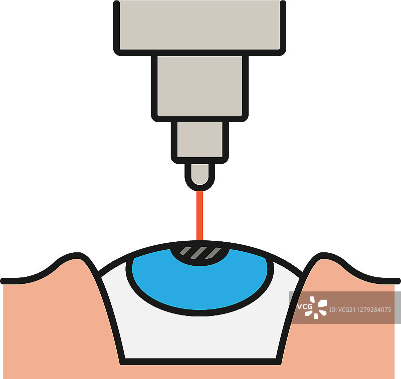 激光眼科手术彩色图标图片素材