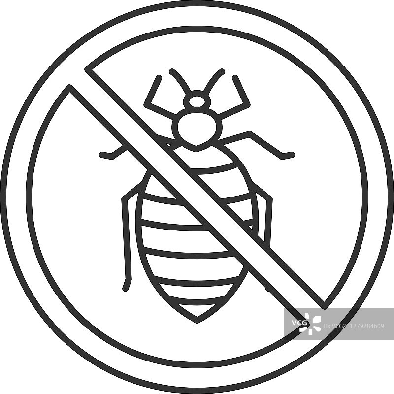 禁止臭虫标志线性图标图片素材