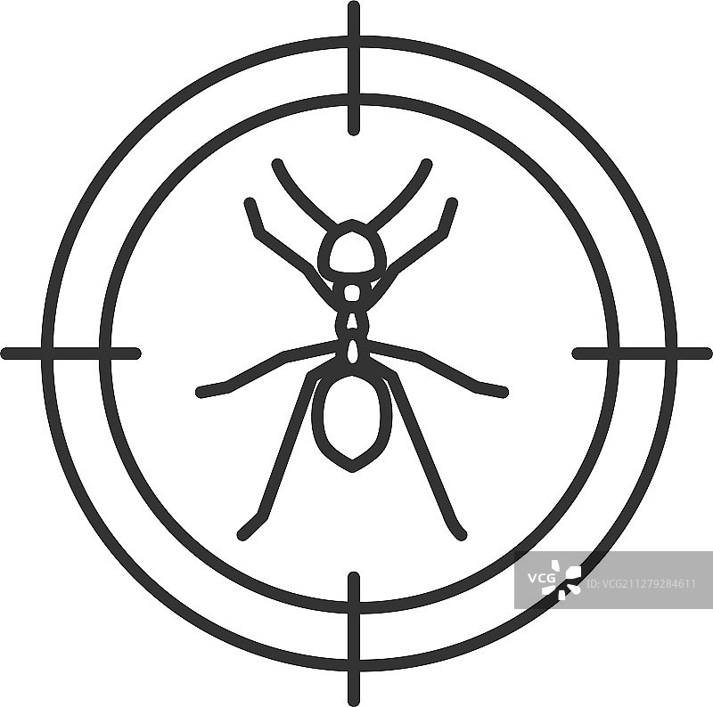 蚂蚁目标线性图标图片素材