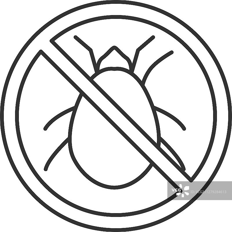 停止螨虫标志线性图标图片素材