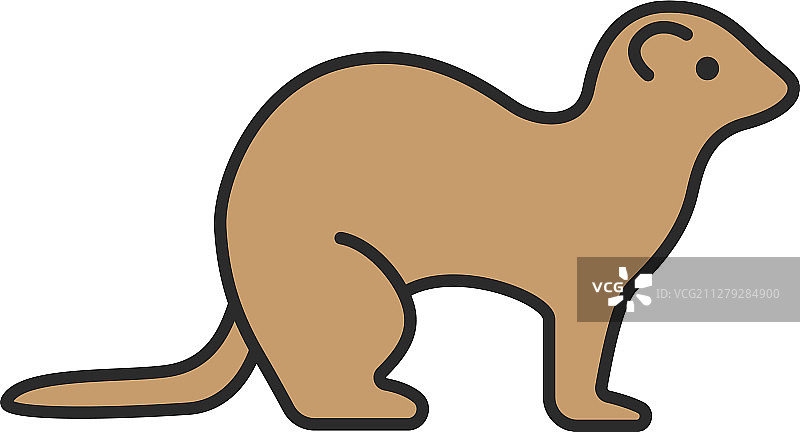 雪貂彩色图标图片素材