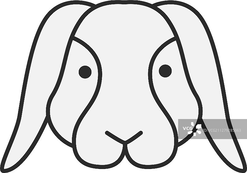 侏儒兔彩色图标图片素材