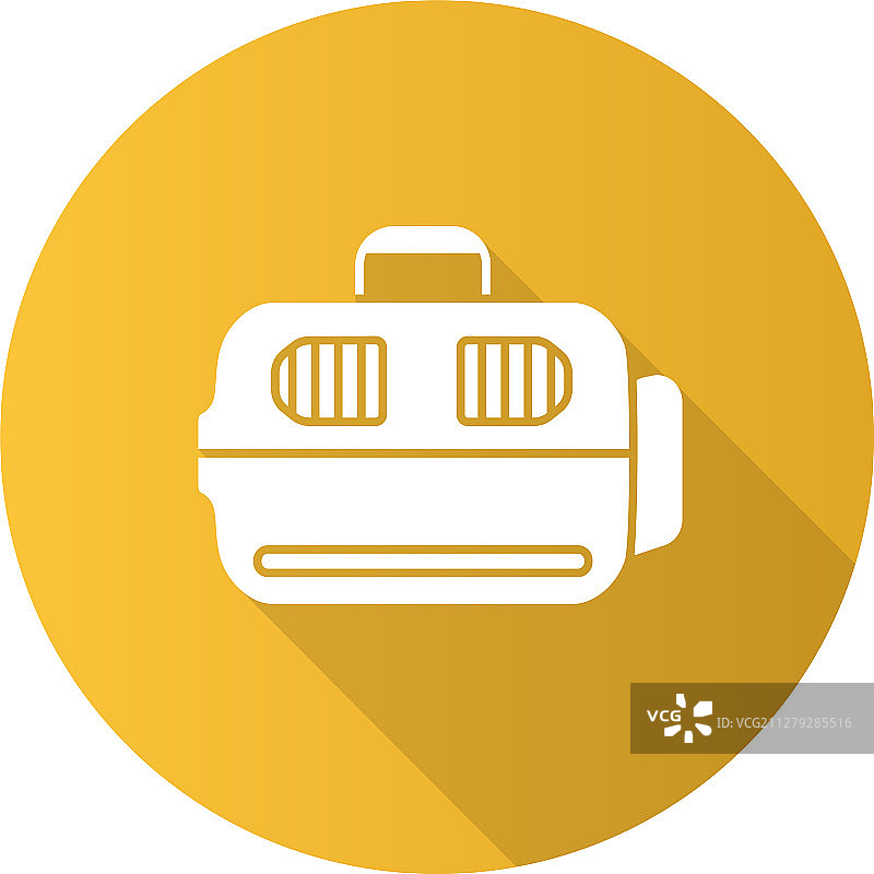 宠物提笼扁平设计长阴影glyph图标图片素材