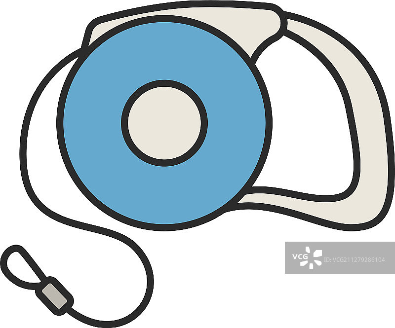 伸缩宠物牵引绳彩色图标图片素材