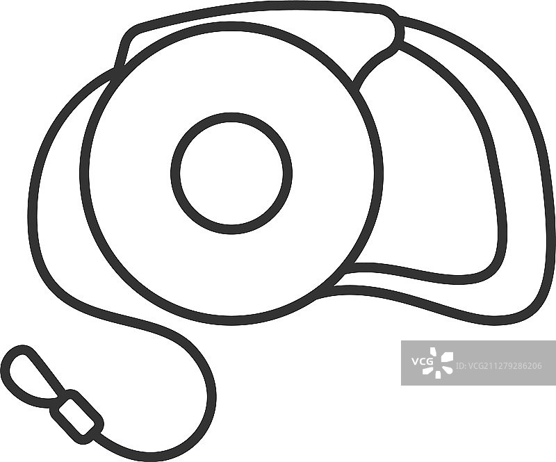 伸缩宠物牵引绳线性图标图片素材