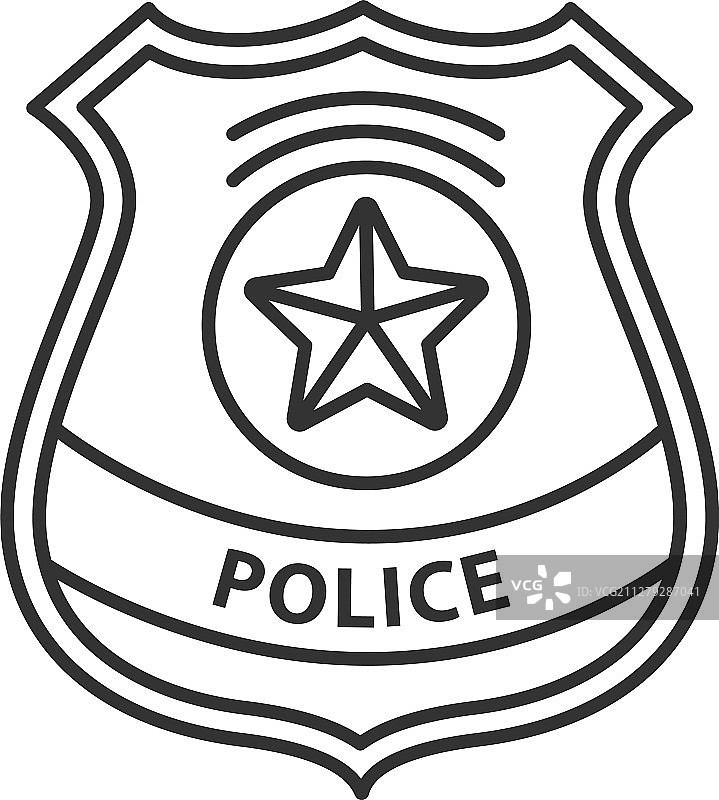 警探徽章线性图标图片素材