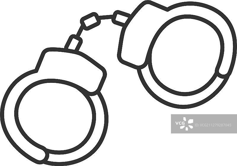 手铐线性图标图片素材