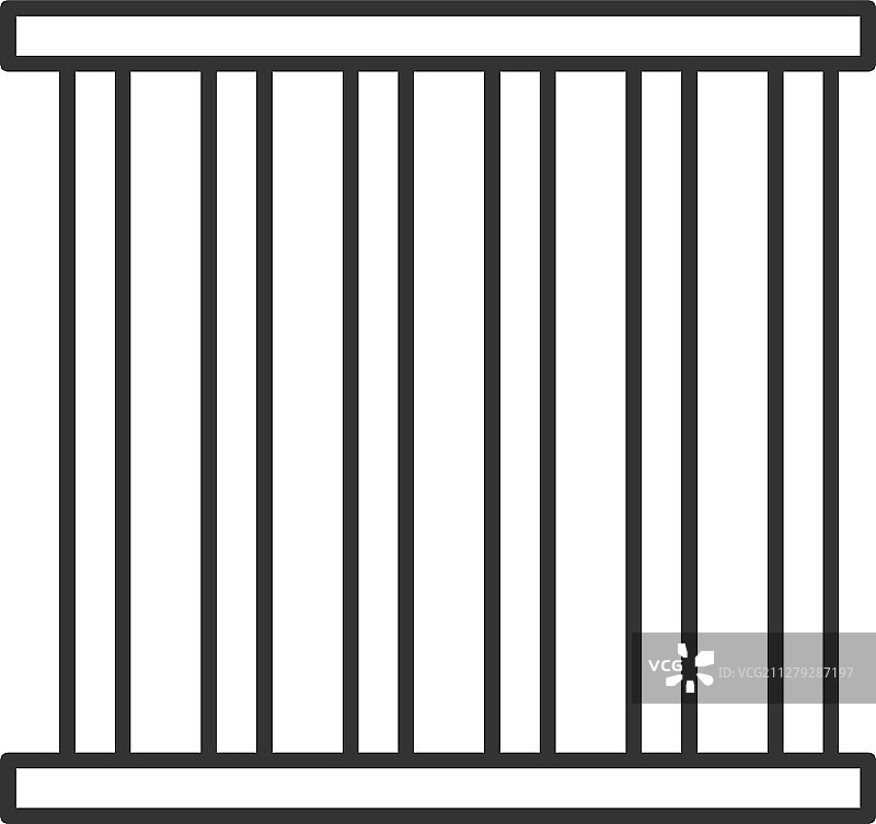 监狱栏杆线性图标图片素材