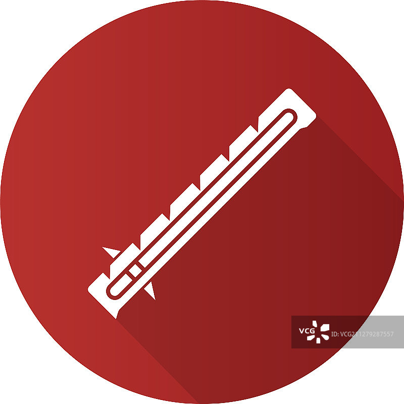 缝纫量规扁平设计长阴影glyph图标图片素材