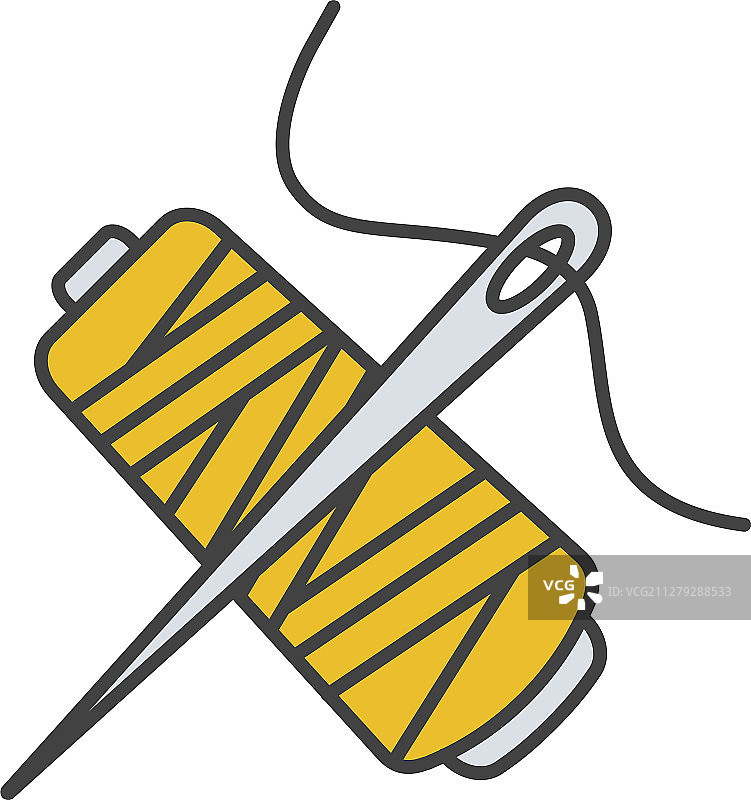 带线轴颜色的缝纫针图标图片素材