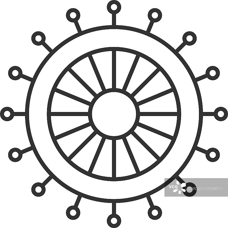 直线大头针套装线性图标图片素材