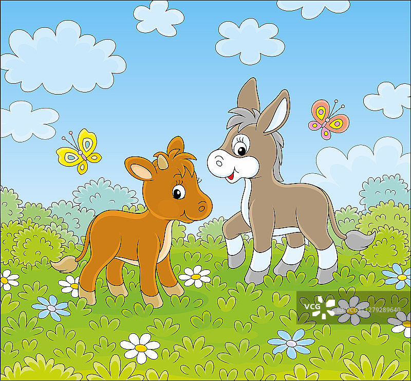 小驴和幼崽图片素材