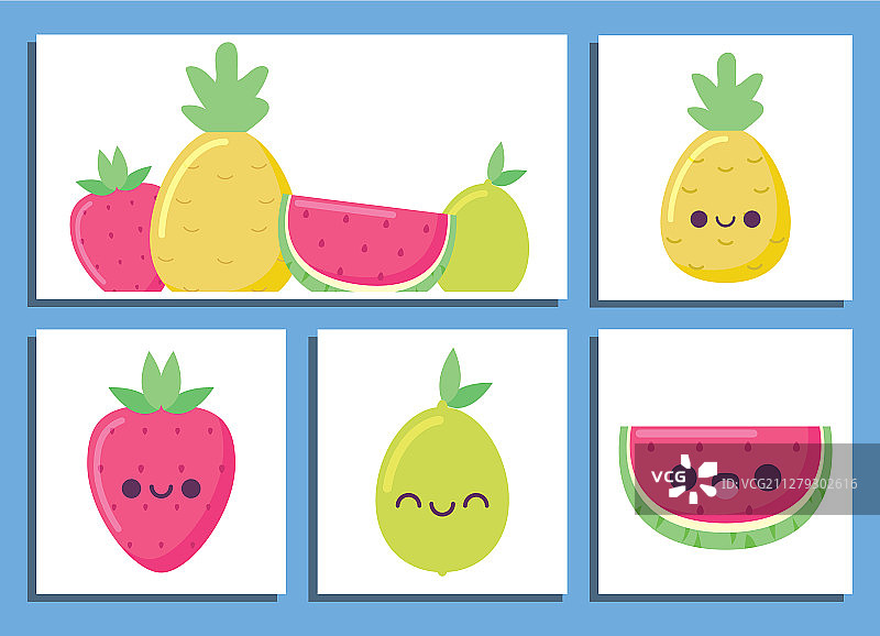 可爱风水果卡通设计图片素材
